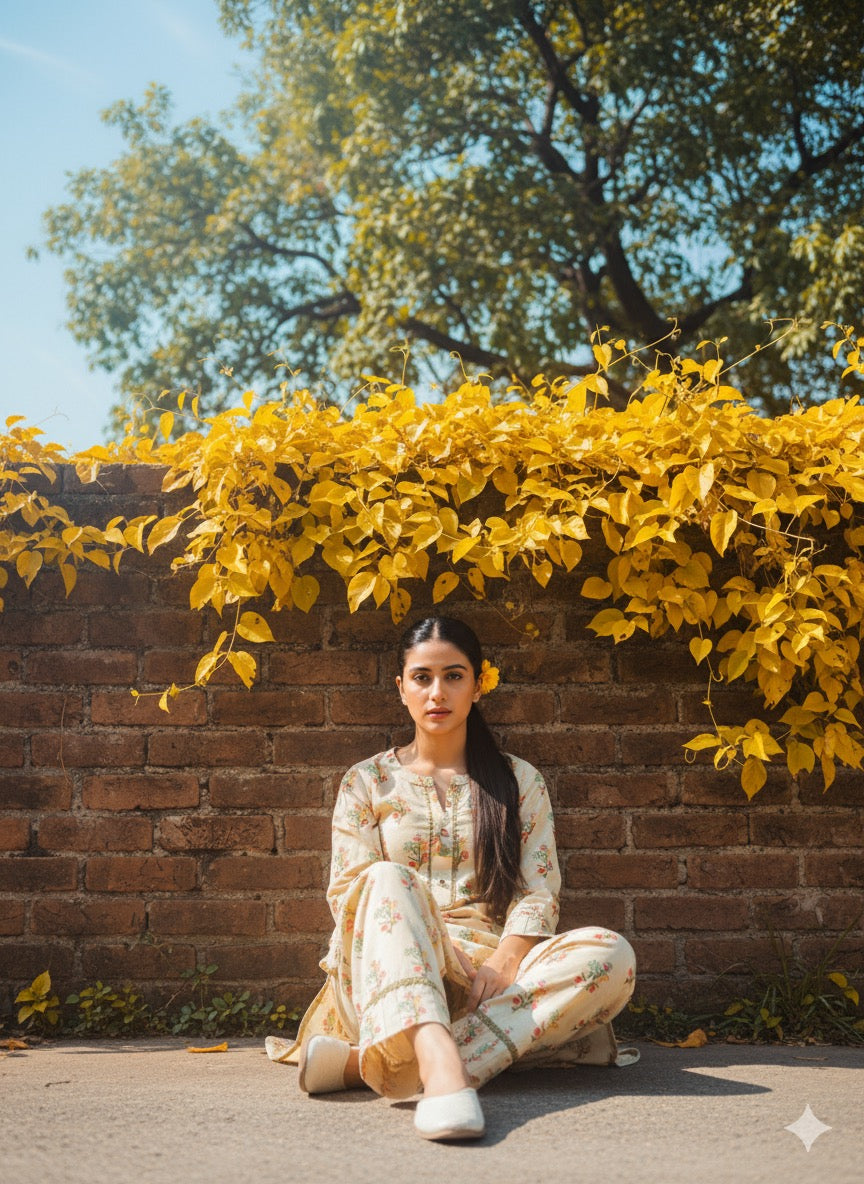 2-Piece Khaddar-Marjani Rangat