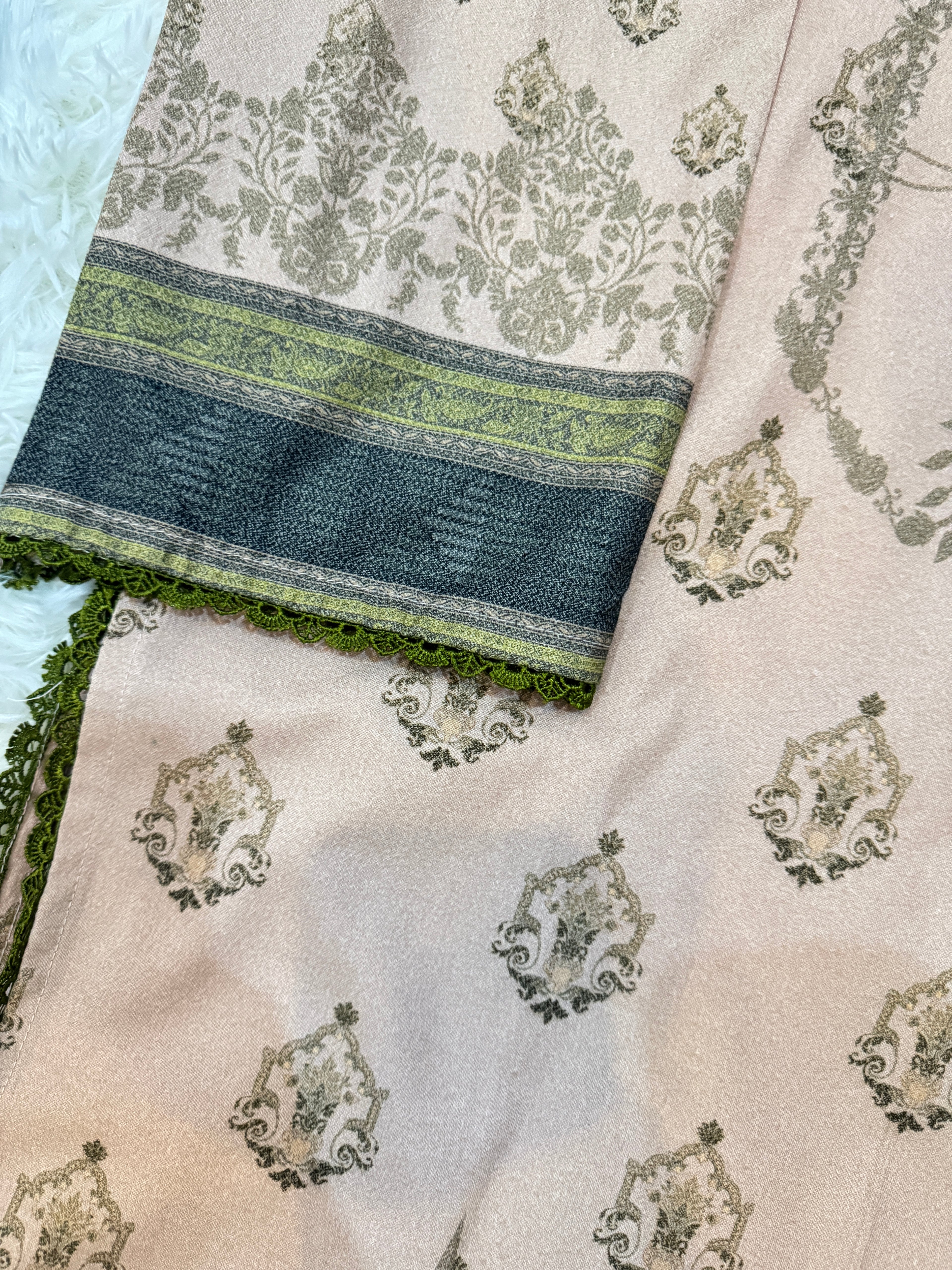 3-Piece Dhanak-Khwabo k sabz rang