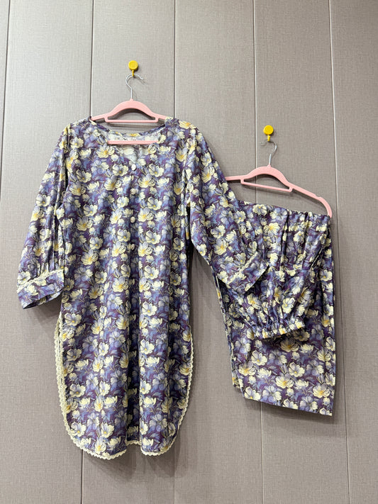 2-Piece stitched lawn co-ord set
