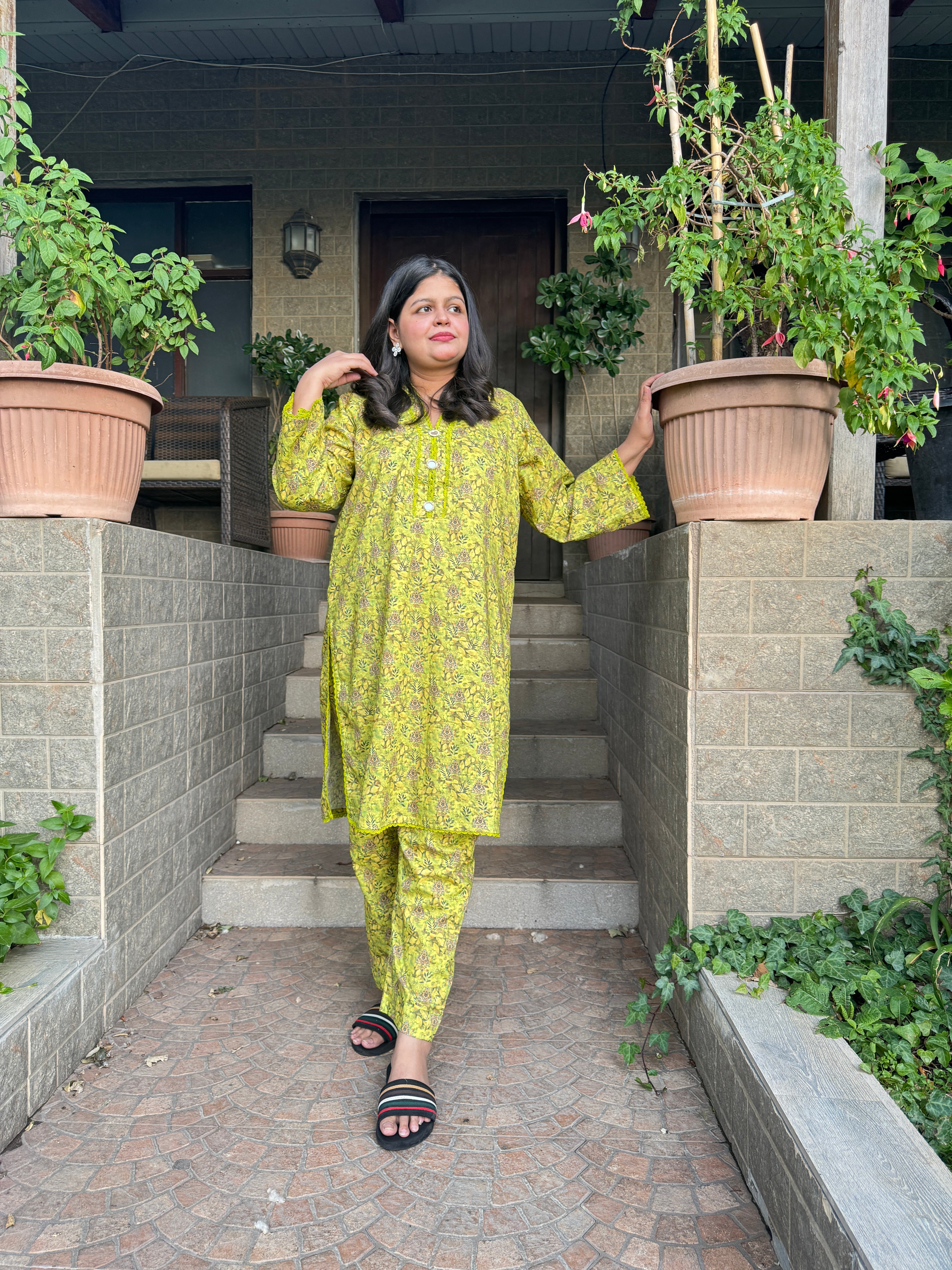 2-Piece stitched lawn co-ord set