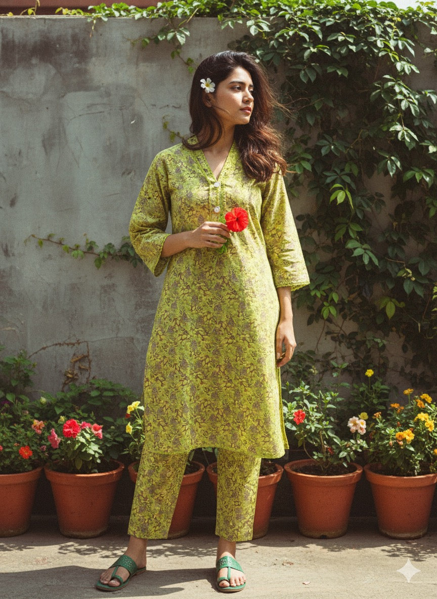 2-Piece stitched lawn co-ord set