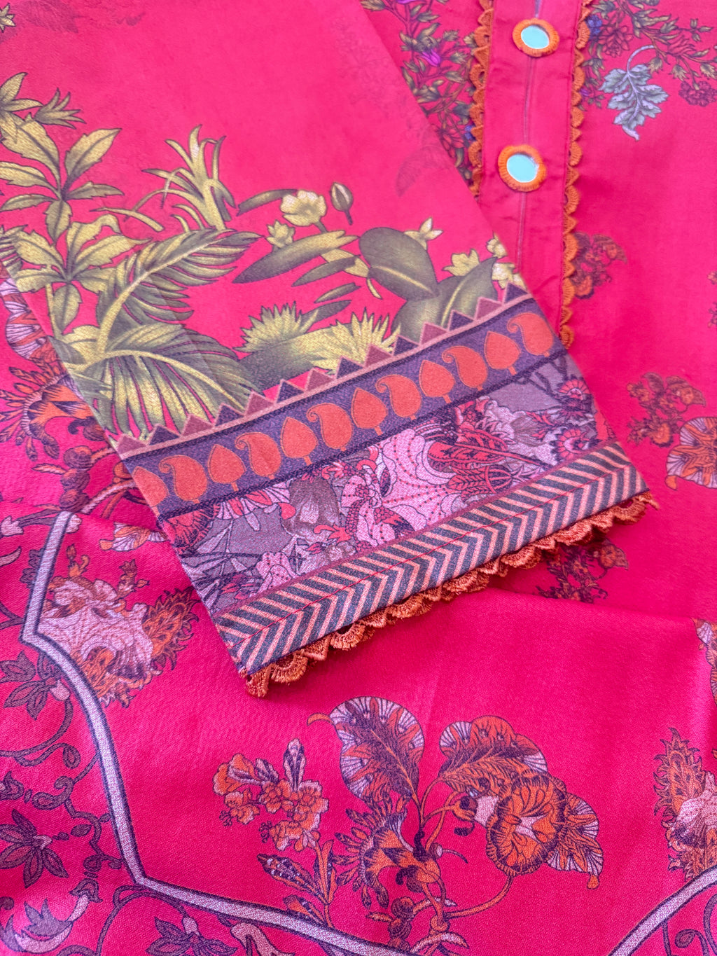 3-Piece Dhanak-Lal Gulab