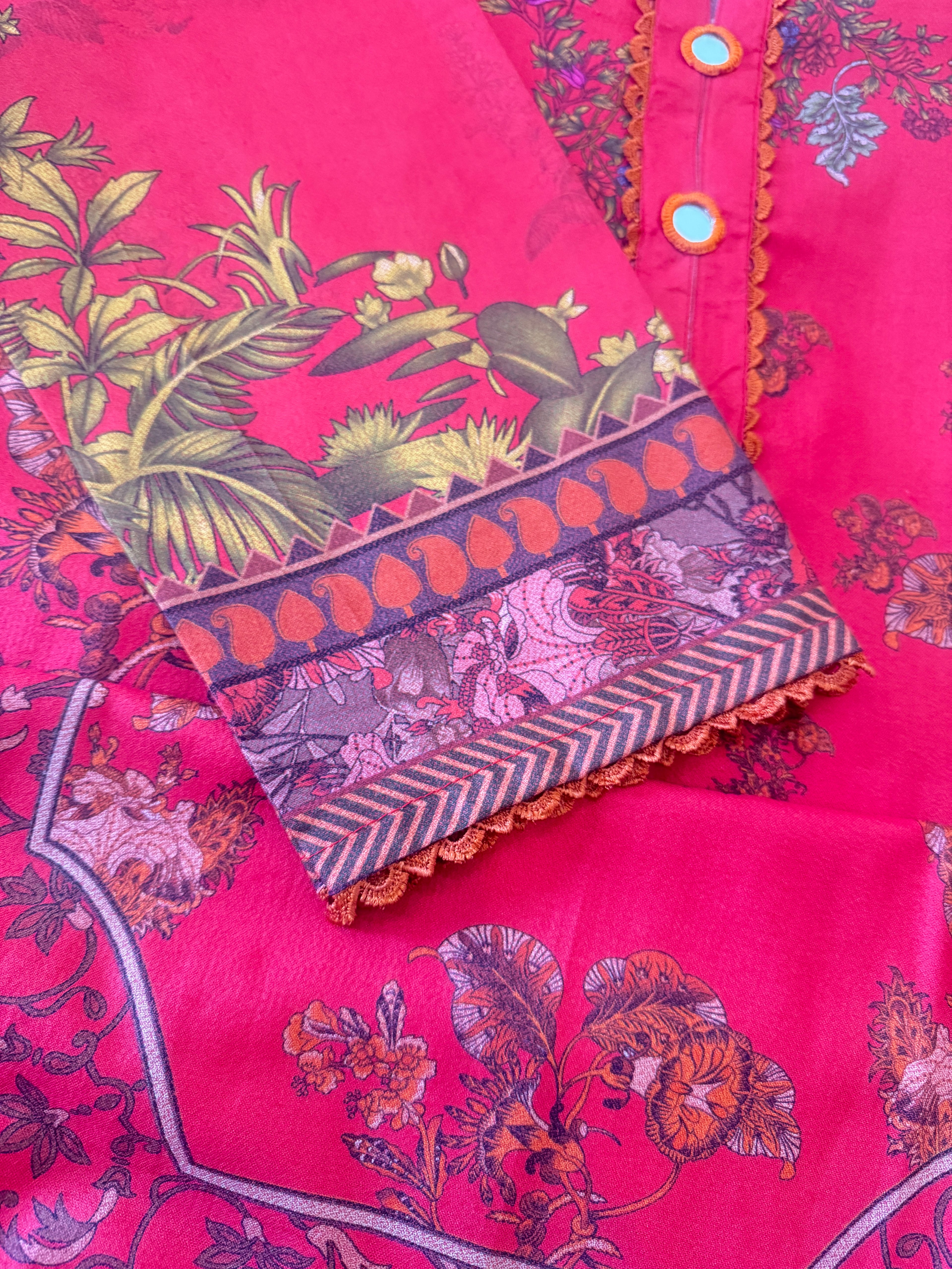 3-Piece Dhanak-Lal Gulab