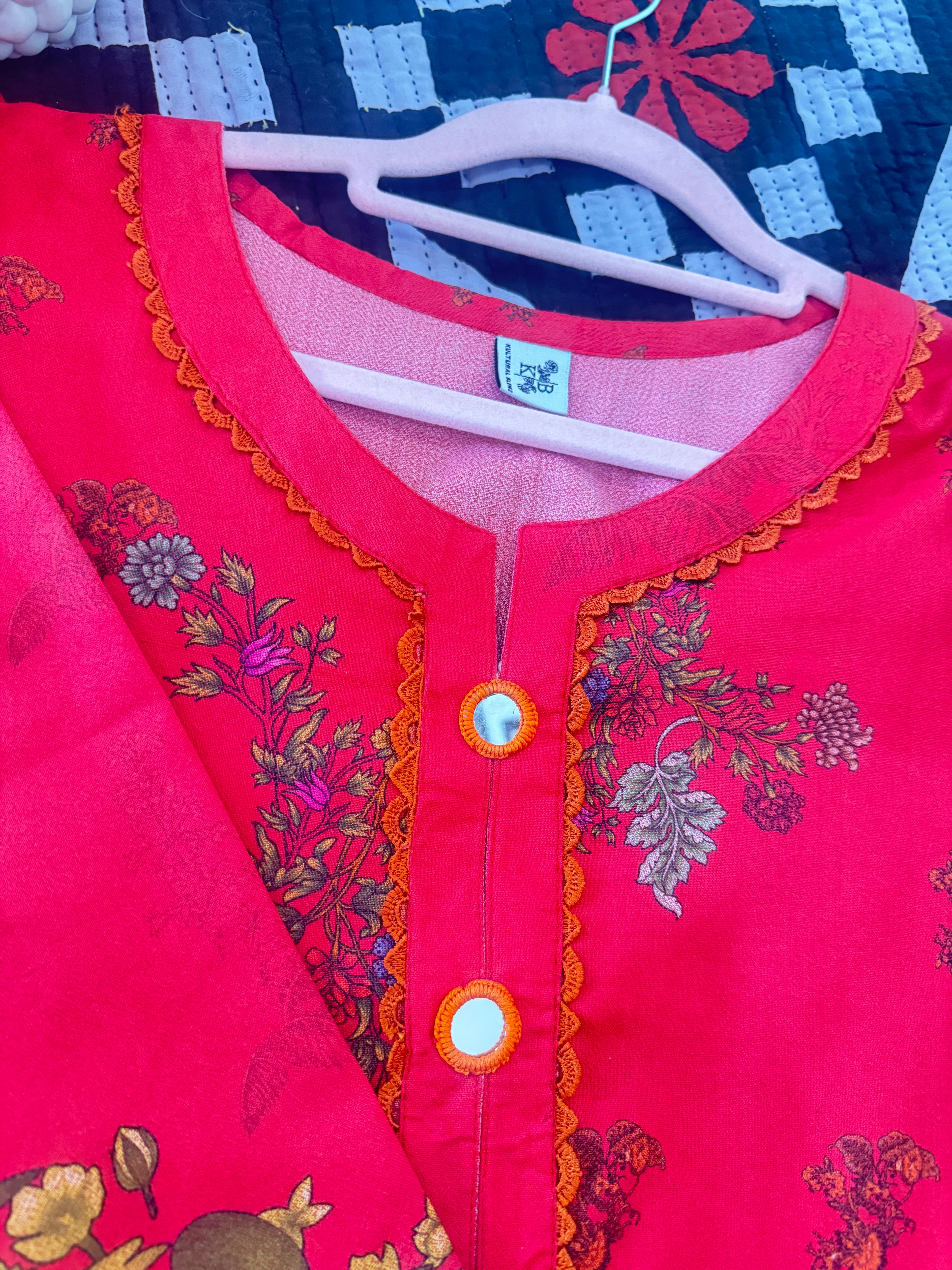 3-Piece Dhanak-Lal Gulab